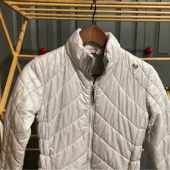 Obermeyer Girls Puffer Jacket Size M Light Gray Full-Zip Pockets - Picture 12 of 14